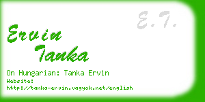 ervin tanka business card